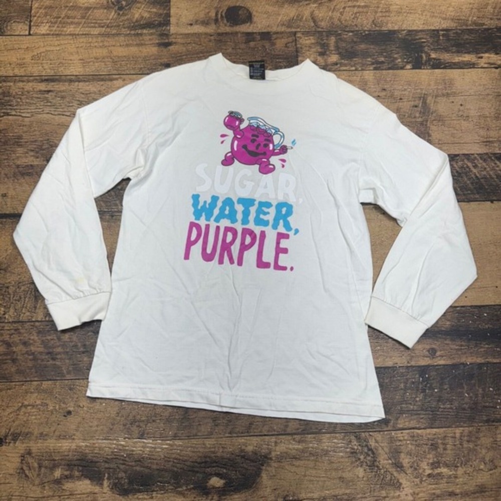 Skate Mental Graphic Tee Long Sleeve Purple Kool-Aid White‎ T-Shirt M